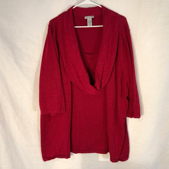 Catherines Sweaters - Catherines Plus Size 4X Sweater Metallic Red 1477